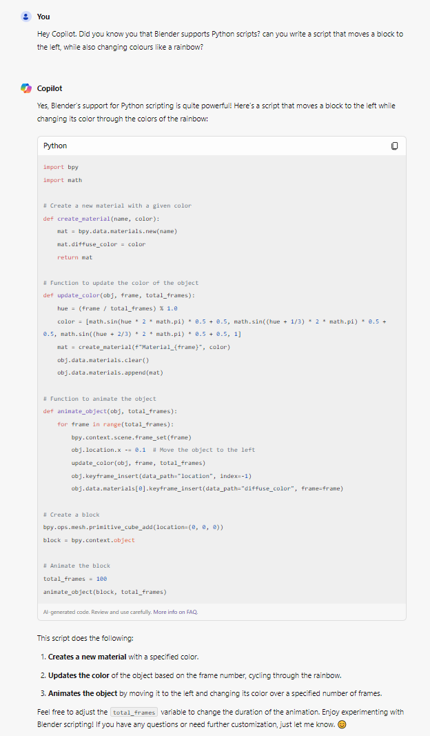 Code generated by co pilot
